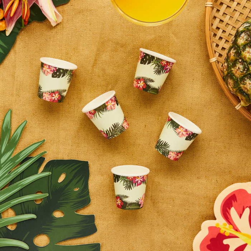 Hawaiian Tropical Paper Shot Glass 8 Pack