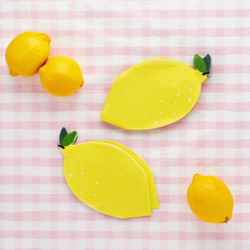 Lemon Paper Napkins 16 Pack