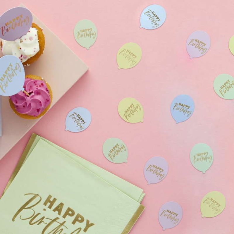 Pastel Happy Birthday Balloon Table Scatter 10 grams