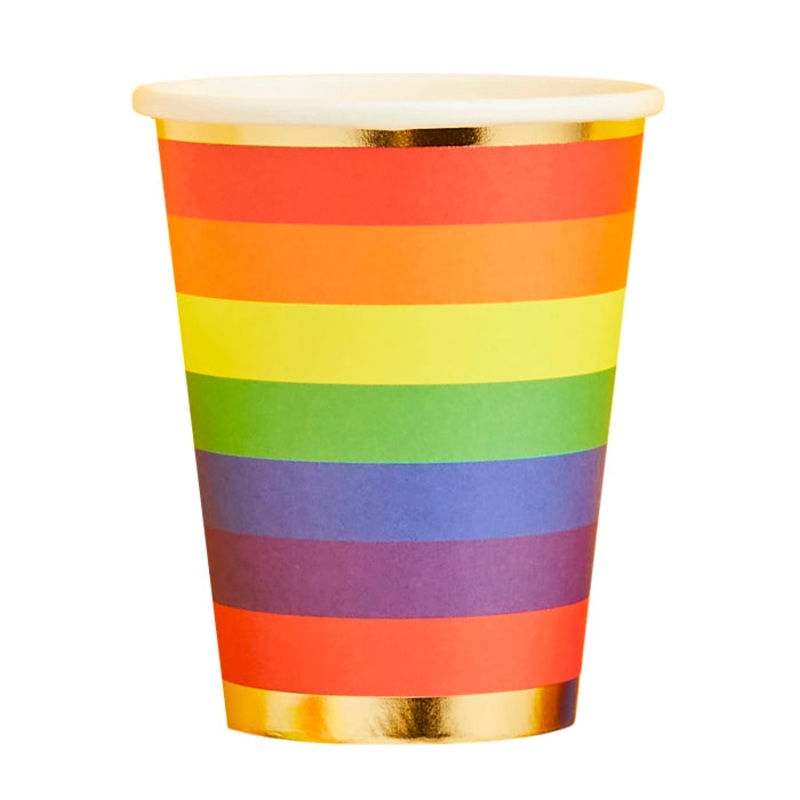 Rainbow Paper Cups 8 Pack