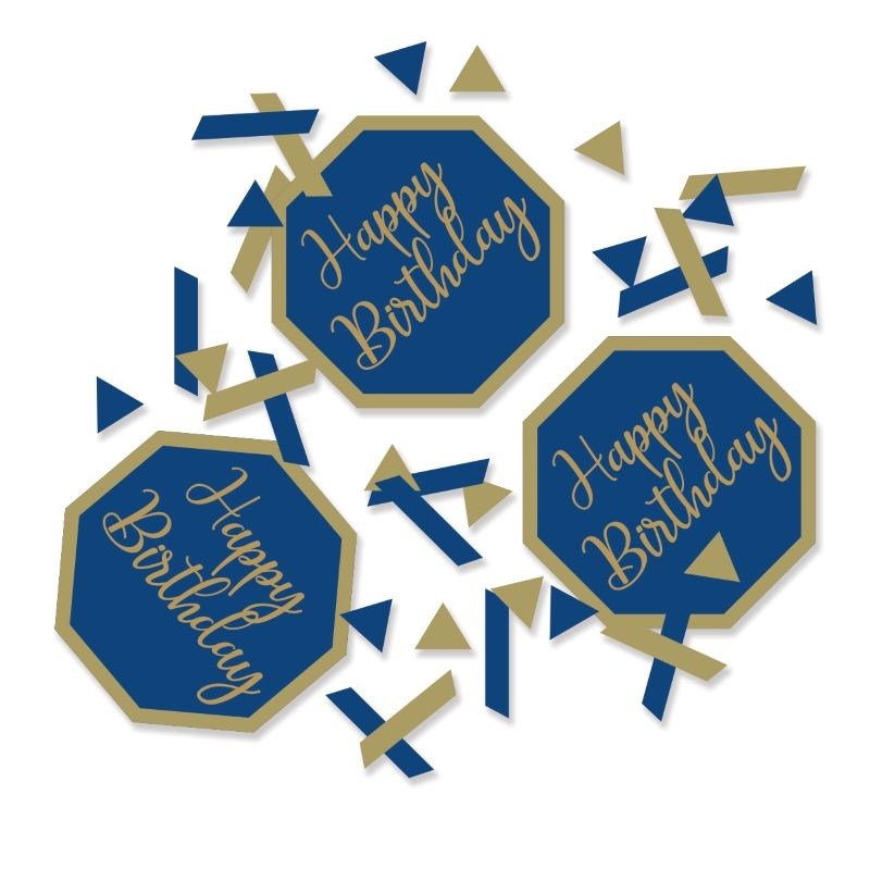 Birthday Confetti - Navy Blue and Gold