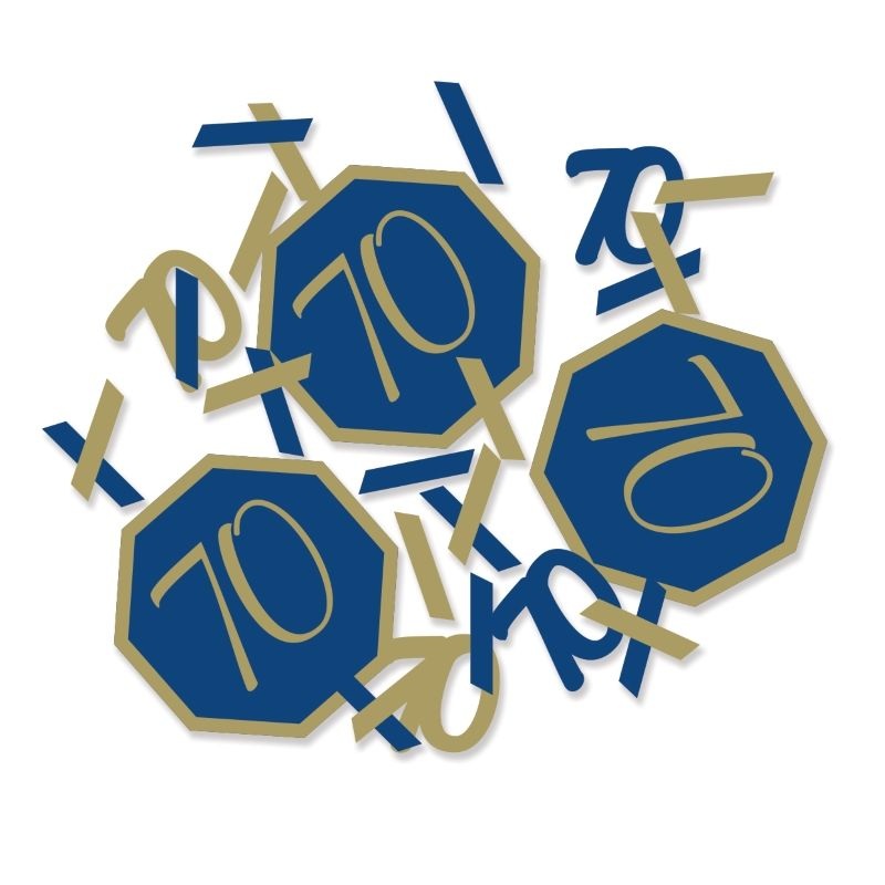 Blue and Gold 70th Birthday Table Confetti
