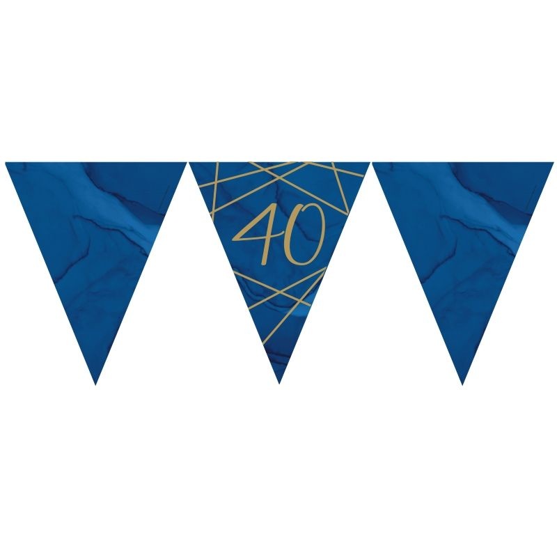 Bunting 40th Birthday - Blue and Gold
