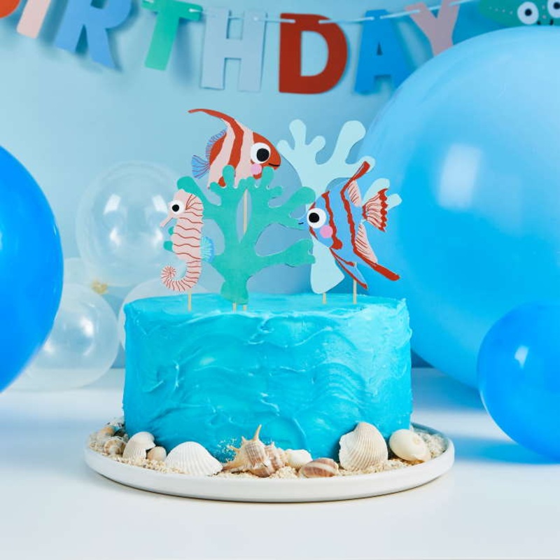 Fish and Coral Cake Topper Set Pack of 5