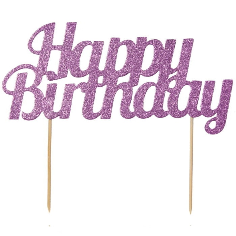 Pink Happy Birthday Cake Topper | Decoration